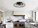 15.7'' Low Profile Bladeless Ceiling Fan with Lights Kit and Remote 6 Wind W3775P385462