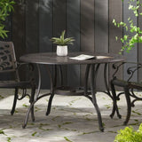 ZNTS Outdoor Cast Aluminum Circular Dining Table, Bronze 59159.00