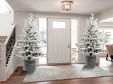 4.5FT Flocked Christmas Tree Pot Base, 150 Warm White LED Lights, 720 Tips, PEPVC Branches T3637P343839