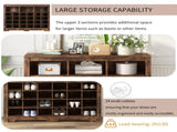 ON-TREND Sleek Design 24 Shoe Cubby Console, Modern Shoe Cabinet with Curved Base, Versatile WF309308AAP