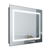 ZNTS 32x24inch Glossy Brushed Silver 3000-6000K LED Bathroom Mirror With Lights,Anti-Fog Dimmable Lighted W2091126985