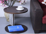 Modern Coffee Table with End Table Set, Durable walnut veneered MDF 83cm diameter Center Table with W2899P405895