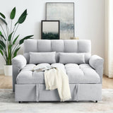 ZNTS Loveseats Sofa Bed with Pull-out Bed,Adjsutable Back,Light Grey W487109970