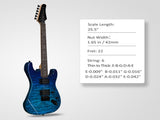 39in Electric Guitar H-H Pickups Trans Blue suit for Heavier Rock 55240222