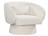 360&deg Swivel Barrel Chair - Plush UpholsteryLumbar Pillow, 400lbs Capacity, Beige 42001744