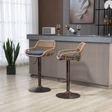 COOLMORE Modern Swivel Bar Stools Set of 2 Adjustable Counter Height Chairs with Footrest for W39594821