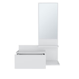 Floating Hallway Cabinet 36.2" H, 1 Drawer, 3 Shelves, 1 Mirror, White B097P250896