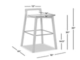 Sven 30" Modern Minimalist Low Back Wood Barstool, Dark Brown Walnut Ash Wood B2719P395566