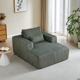 62.5-Inch Corduroy Sponge Sofa Lounge Chair,No Assembly Required,Fluffy Modern Sleeper Chair for W834P206044