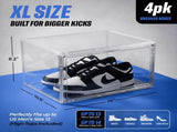 XL Shoe Storage Clear Plastic Stackable Shoe Box with Lids for Sneakers Fits Up to Size 13, 4 pack 44145047
