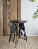 60.83x24x32.3" Black Stowable Side Table and Two Seats W2078P282279