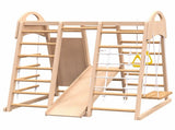 Indoor Playground 7-in-1 Jungle Gym Playset for Kids 2-6yrs - Slide, Climbing Wall, Rope Wall 83636401