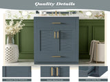 24" Bathroom Vanity with Integrated Ceramic Sink, Bathroom Cabinet with 2 Doors, 1 Tip-out Drawer, N710P341037C