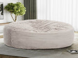 Modern 5-Foot Round Memory Foam Bean Bag Soft Corduroy Fabric Bean Bag Chair, Taupe B2741P329275