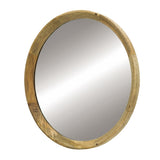 D20x1.5"Transitional Decor Style Mango Wood Wall Mirror Wall Decor with Frame of Solid Mango Wood W2078130544