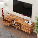 63 Inch TV Stand Features Vintage-style and Bevel Design, TV Stand with Drawers, Entertainment W578P193297