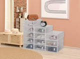 Shoe Storage Boxes 12 Pack Clear Plastic Stackable - White 16104791