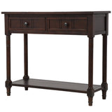 ZNTS Series Console Table Traditional Design with Two Drawers and Bottom Shelf 73279163