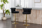 COOLMORE Swivel Bar Stools Set of 2 Adjustable Counter Height Chairs with Footrest for Kitchen, W1539103098