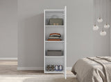Kotlik 1 Door Wardrobe 67" H with Vertical Storage and Four Shelves, White B097P480460