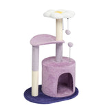 33in Cat Tree, Multi-level Cat Tower with Cat Scratching Post with Curved Perch, Cozy Cat Condo, 99617792