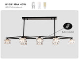 Matte Black Crystal Chandelier for Dining Room, 8-Light Kitchen Chandelier Light Fixture Modern W1592P231609