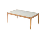 Gwynn Frosted Glass Top Natural Finish Coffee Table B2726P244386