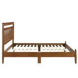 Transitional Design Queen Platform Bed Chestnut Finish Wood Frame Bedroom Furniture 1pc Bed in a Box B011P207872