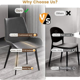 Modern Dining Chair Living Room Black Metal Leg Dining Chair-Grey-4pcs/ctn W153567956