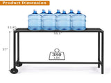 55" Outdoor Bar Table with Wheels, Rectangle Narrow Counter Height Table, Ideal Bar Height Table for 08317039
