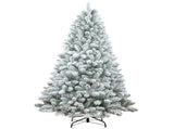 Artificial 5ft Flocked Christmas Tree with 600 PVC Branch Tips, Pine cone*27pcs, memory wireiron 67157534