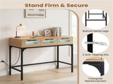 35.5" Narrow Console Table with LED Lights & Power Station, 3-Drawer Entryway Sofa Table with 08284506