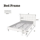 Contemporary 1pc Eastern King Size Bed Grey Polyfiber Tufted Headboard Platform Bedframe Bedroom B011P243665