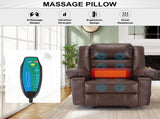 Breathable Leather Massage Recliner Chair Manual Living Room Reclining Sofa W1403P156677
