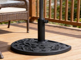 20 lbs Black Half Round Rose Pattern Outdoor Patio Umbrella Base umbrella Stand for Patio, Yard, 45600899