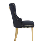 Simba Gold 2 Piece Dinning Chair Finish with Velvet Fabric in Black 659436063105