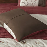 Embroidered 7 Piece Comforter Set Red King B03596927