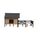 ZNTS Outdoor Large Wooden Cabin House Style Wooden Dog Kennel with Porch W21951579