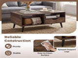 36.5" Rustic Coffee Table with Drawer & Open Shelves, Engineered Wood Center Table for Living Room 00807985