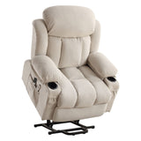 Power Lift Recliner Chair with Heat and Massage Electric Fabric Recliner Chair for Elderly with Side W1807P298601