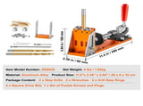 Pocket Hole Jig Kit Aluminum Alloy Adjustable Depth 1/2-1 1/2 Inch with 2 Step 19089300