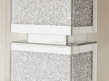 Mirrored Console Table with Crushed Diamond Inlay,Silver Mirrored Entryway Table,Modern Accent W1005P565131