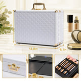 ZNTS Portable Makeup Case with LED Mirror Travel Makeup Bag Cosmetic Organizer Box with Locks, Brush W1550P163303