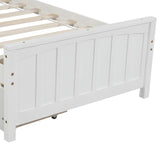 ZNTS Twin size Platform Bed with Two Drawers, White 53907385