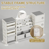 Kids Toy Storage Organizer 8 storage cabinet Removable Toy Bins, 4-Tier Book organizers Storage and W509P227267
