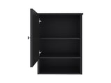 Medicine Cabinet 28.6" H, with 1 Door and 3 Shelves, Black B097P250858