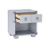 1 Drawer Nightstand with One Open Compartment in Gray Finish B016P256488