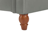 Grey, Solid Wood Legs, Velvet Bedroom End of Bed Storage, Rolled Side Sofa, Toy Storage 89074265