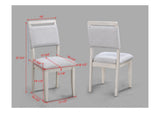 2pc White Light Gray Upholstered chairs Dining Room Wooden Solid Wood Furniture B011P315728