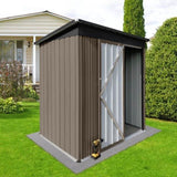 Metal garden sheds 5ft4ft outdoor storage sheds Brown Black W1350113462